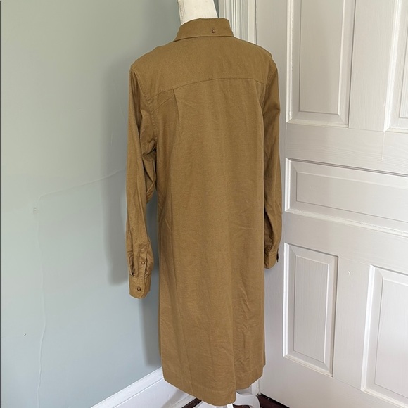 L.L. Bean Soft Classic Tan Shirt Dress Long Sleeve NWOT Size 14 - Picture 3 of 5